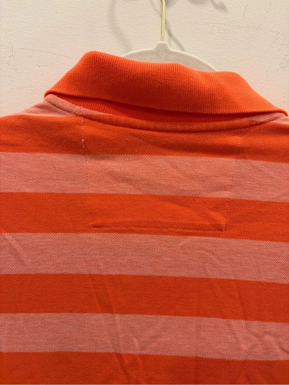 Banana‎ Republic Men’s Orange and Pink Striped Polo Shirt